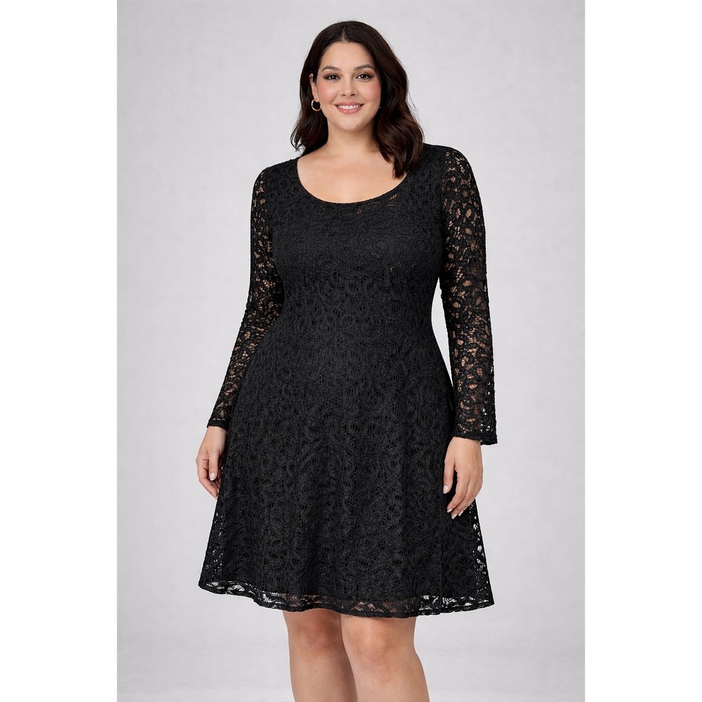 Altar'd State Dress Women Medium Black Floral Lace LS Scoop Neck Whimsigoth